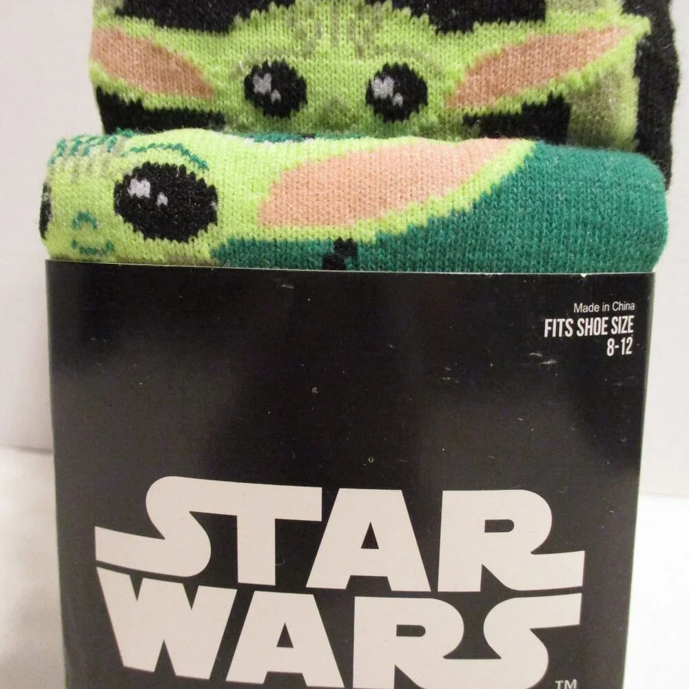 Star Wars Socks Mandalorian The Child Woman Size 8-12 Green Blue Black Set Of 6